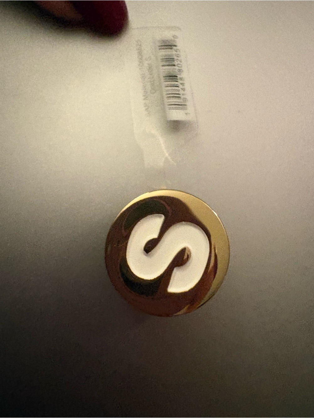 Jibbitz Gold and White S Logo